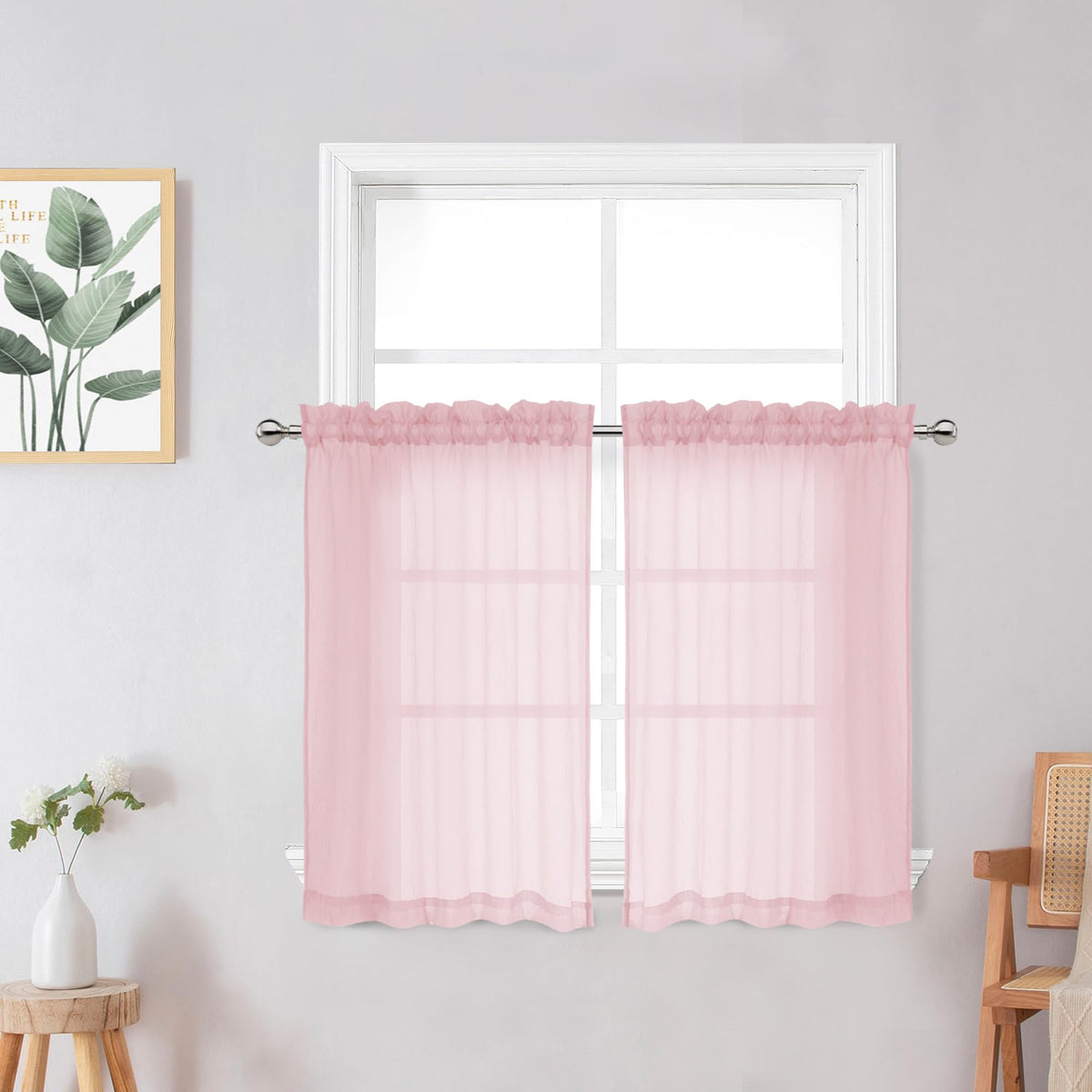 Chyhomenyc Crushed Sheer Navy Blue Curtains 84 Inch Length 2 Panels, Light Filtering Solid Crinkle Voile Lightweight Rod Pocket Sheer Curtian for Bedroom Living Room, Each 42Wx84L Inches