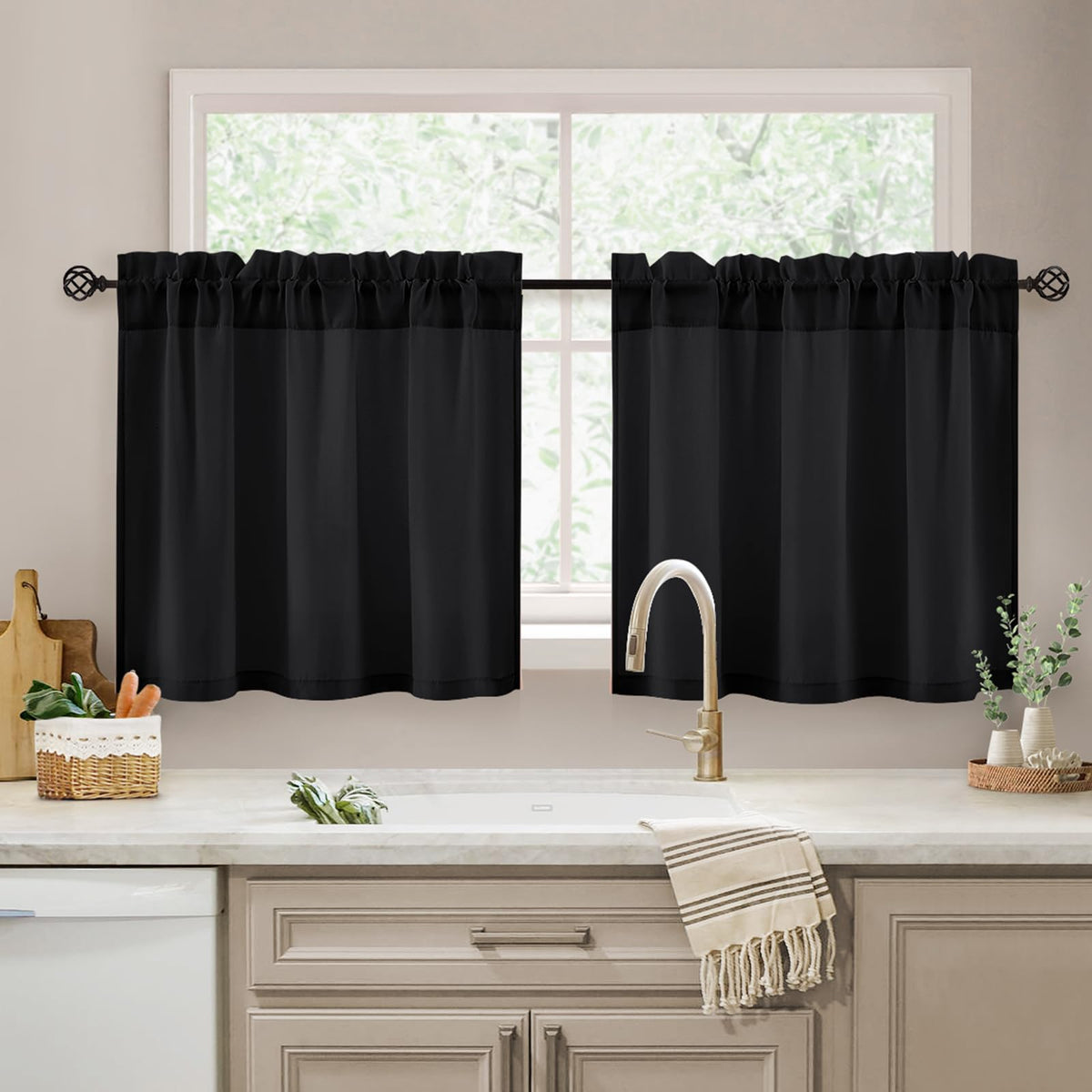 HOMEIDEAS Non-See-Through White Privacy Semi Sheer Curtains, 52 X 84 Inches