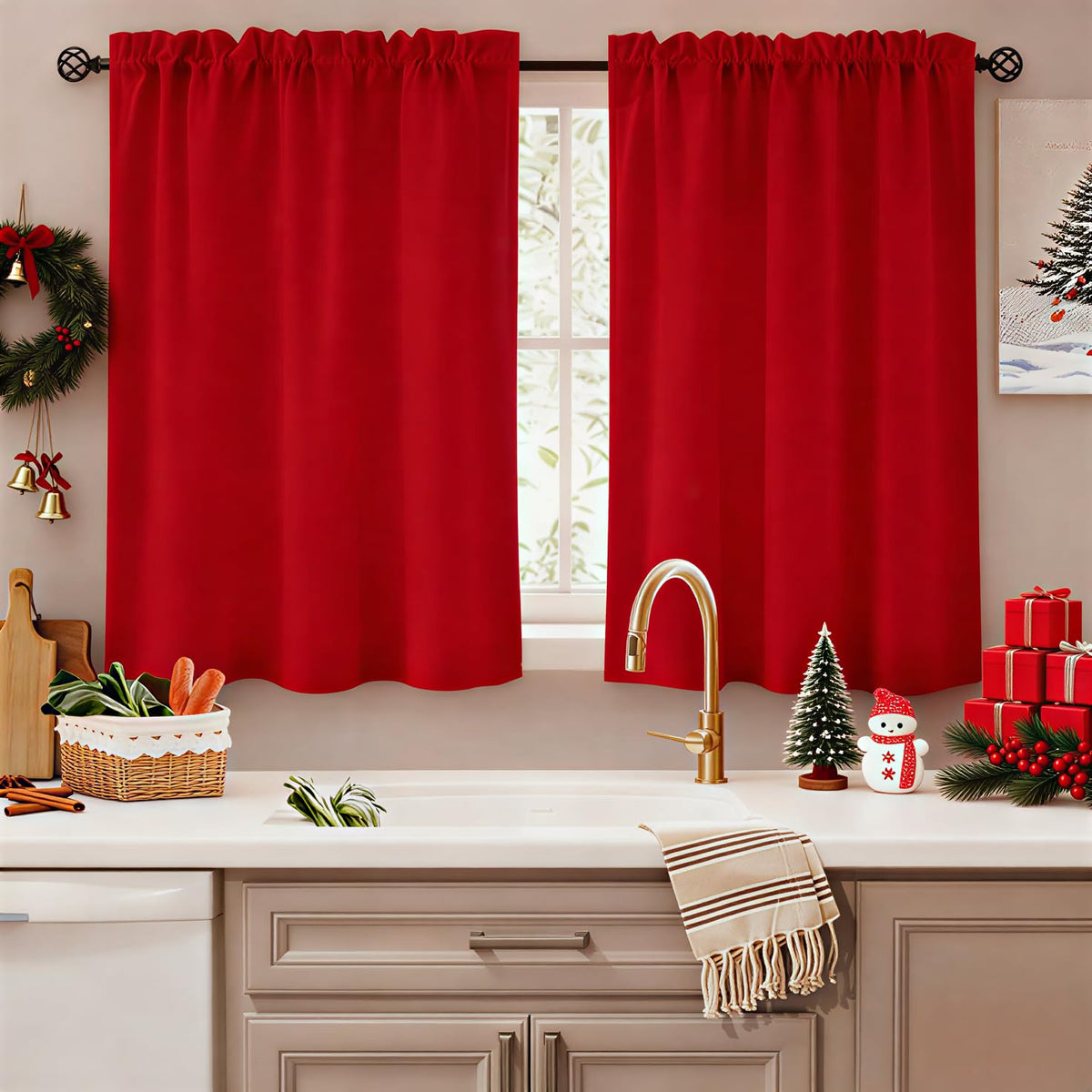 HOMEIDEAS Non-See-Through White Privacy Semi Sheer Curtains, 52 X 84 Inches