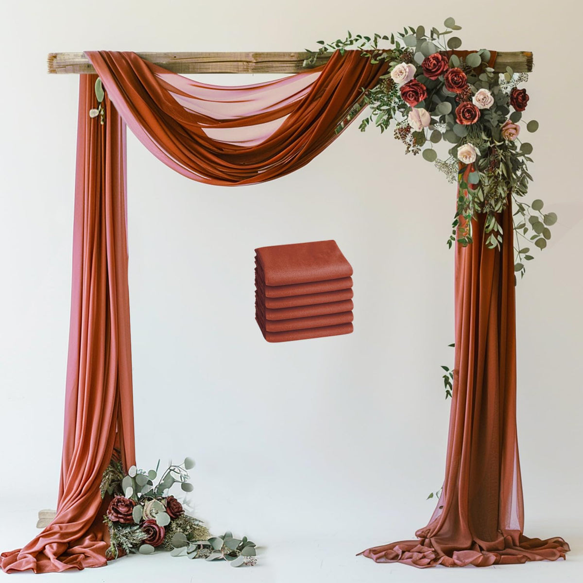 Wokceer White Wedding Arch Draping Fabric Backdrop Drapes Sheer 28.7"x 20FT