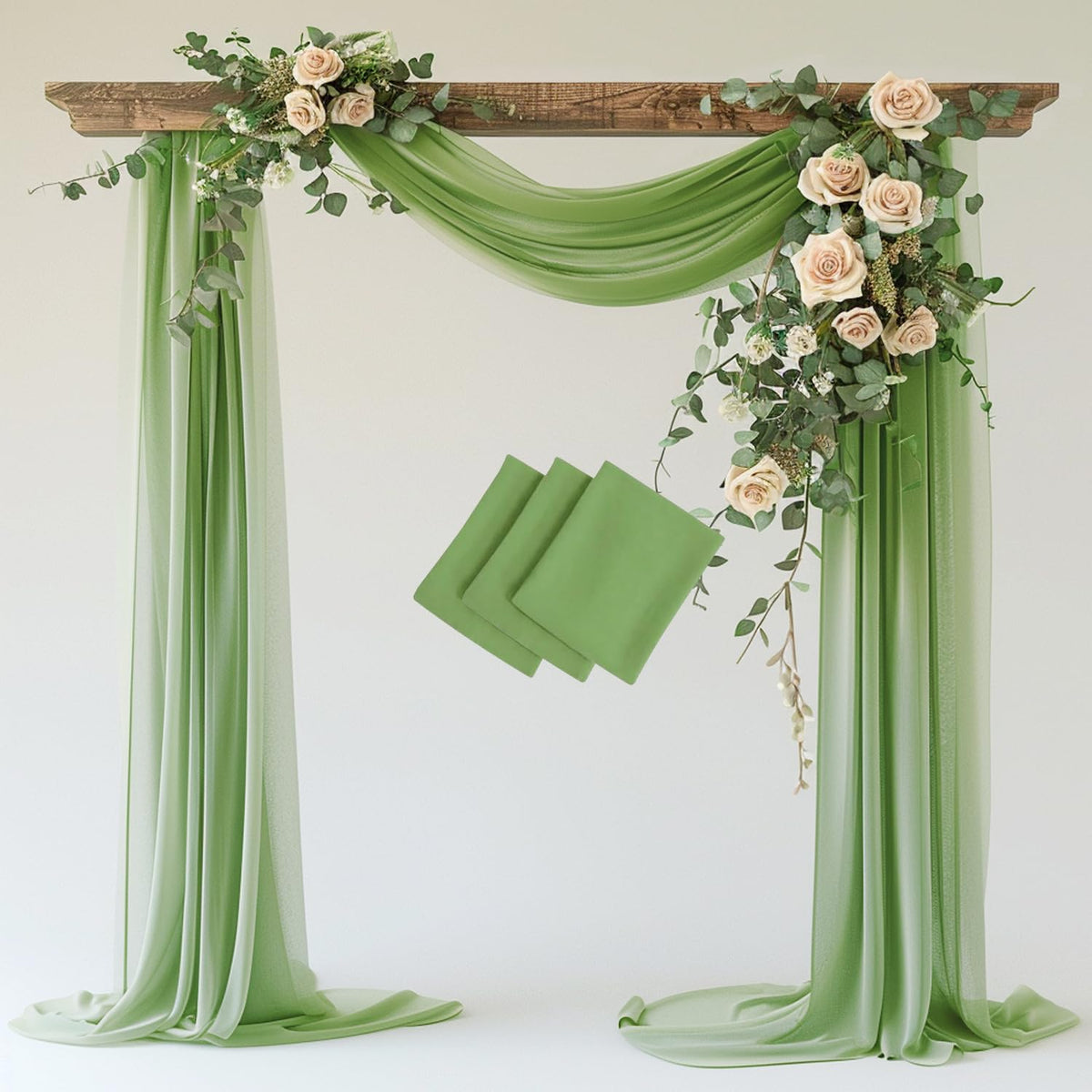 Wokceer White Wedding Arch Draping Fabric Backdrop Drapes Sheer 28.7"x 20FT
