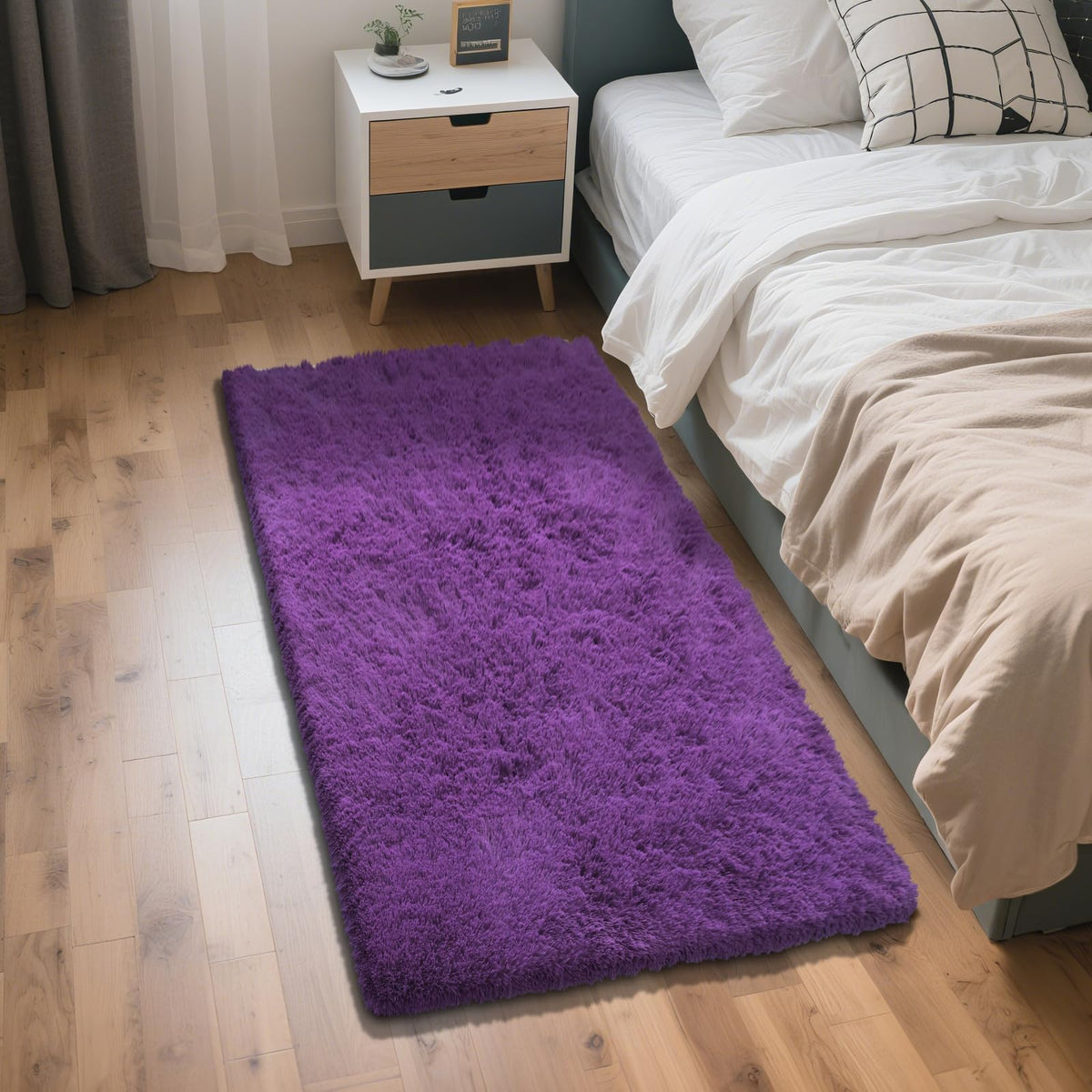 Beige 8x10 Area Rugs for Living Room, Fluffy Shag Rug Large Bedroom Carpet