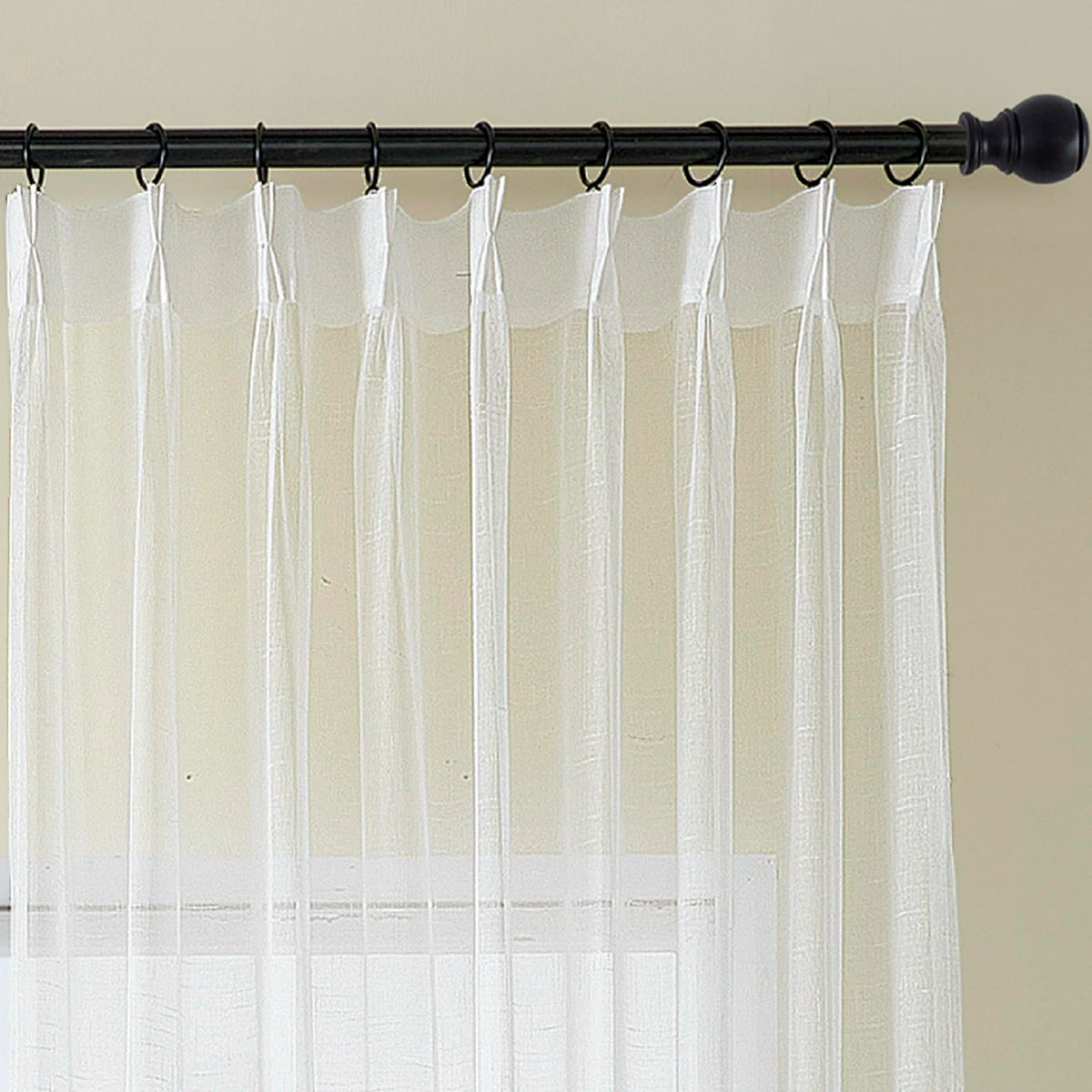 Off White Sheer Curtains 84 Inches Long Pinch Pleat Linen Textured Ceiling