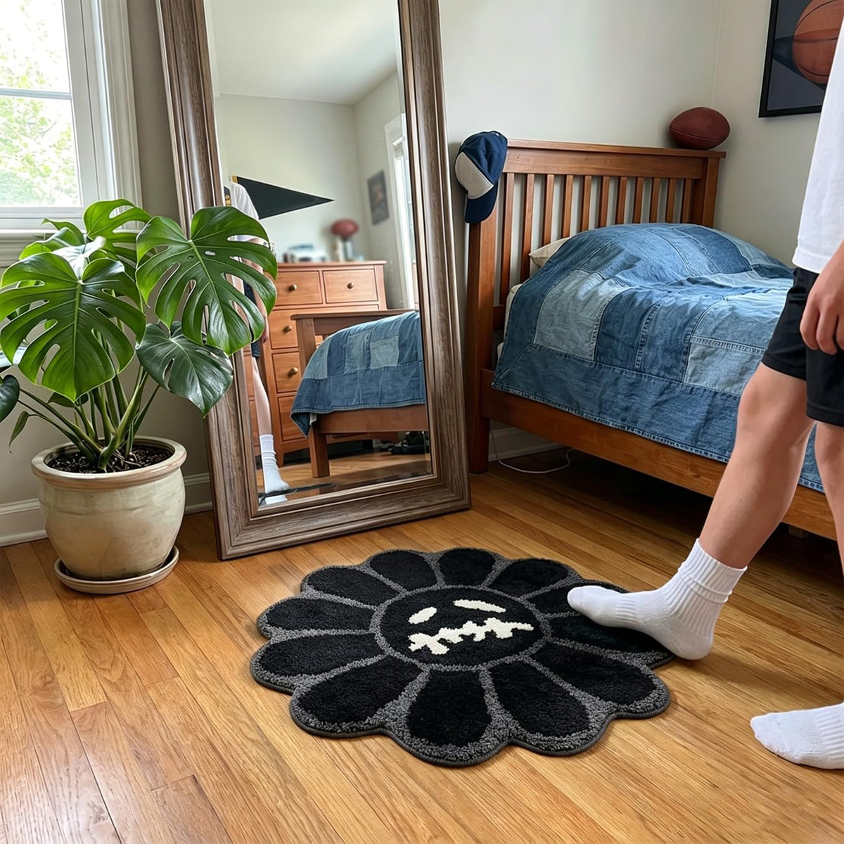 Trippy Happy Face Rug Cool Rugs Graphic Design Tufted Bathroom Rugs