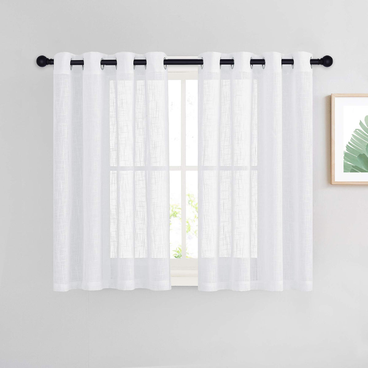 NICETOWN White Sheer Curtains for Windows 84 Inch Length, 52" W, 2 Panels