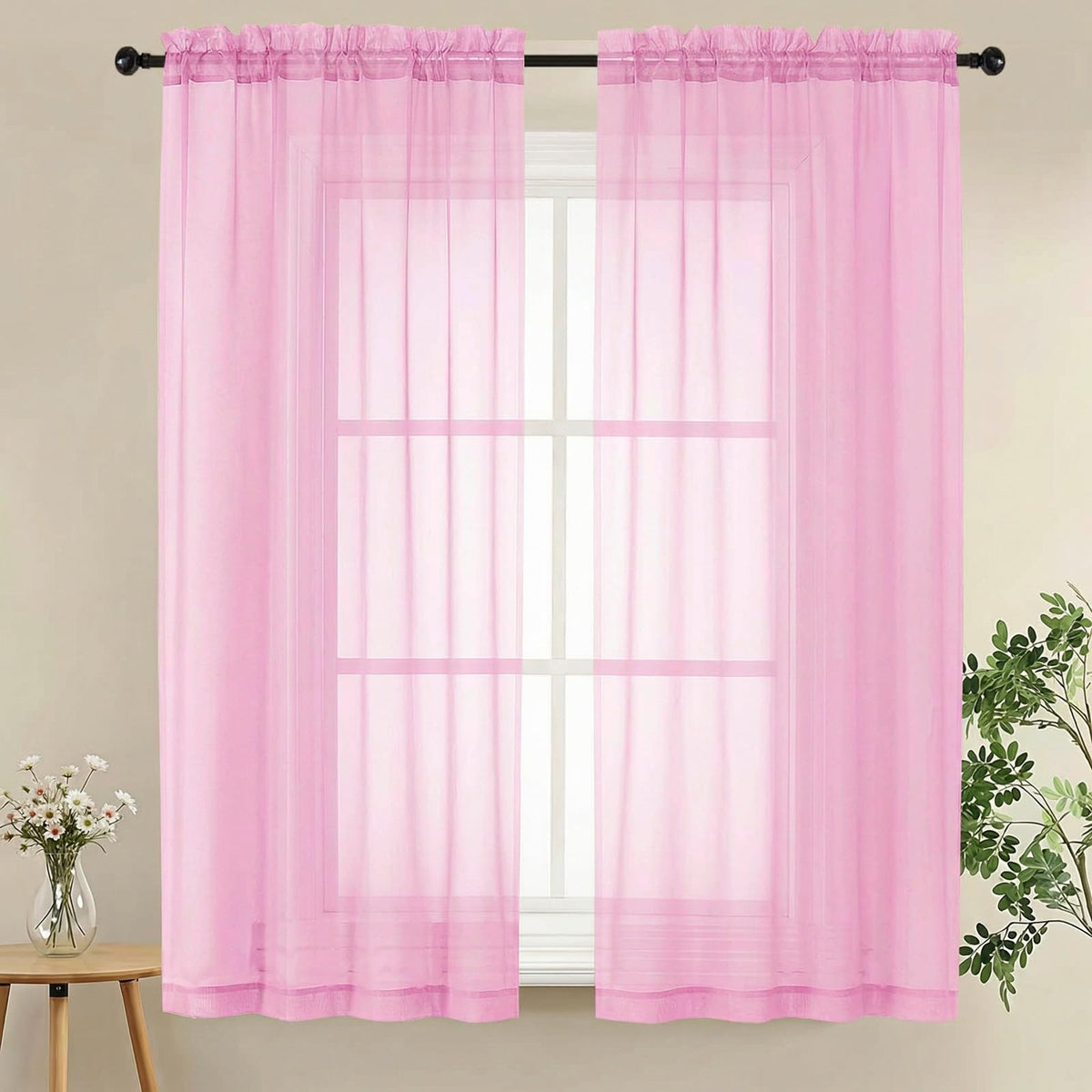 LIVEKID White Sheer Curtains 84 Inches Long 2 Panels - Light Filtering Breathable Voile Textured Sheer Curtains for Bedroom/Living Room, Rod Pocket Soft Elagant & Airy Solid Drapes, W42 x L84