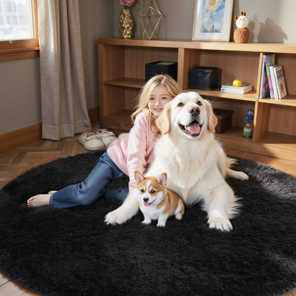 8x10 Area Rugs for Living Room,Light Grey Large Shaggy Soft Plush Furry Rug