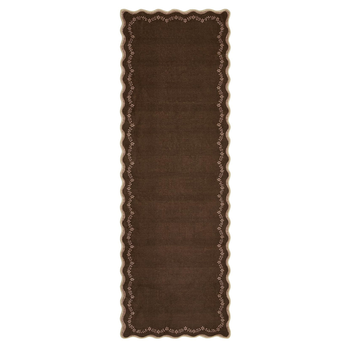 GarveeHome 5x7 Scalloped Area Rug Jute Washable Bedroom Living Room Rug