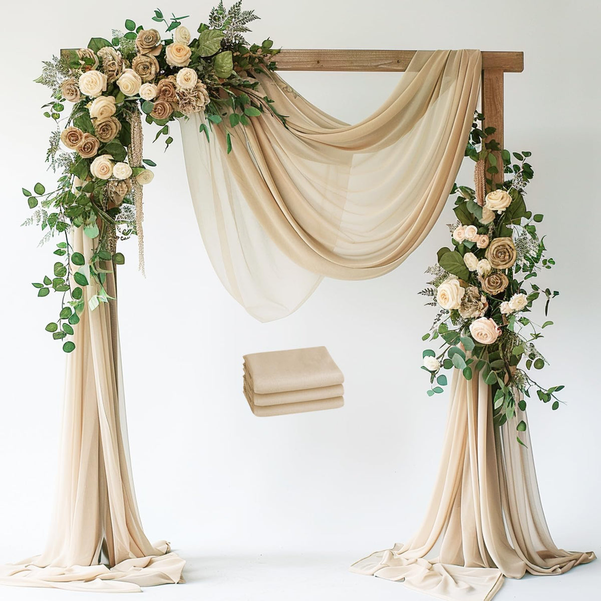 Wokceer White Wedding Arch Draping Fabric Backdrop Drapes Sheer 28.7"x 20FT