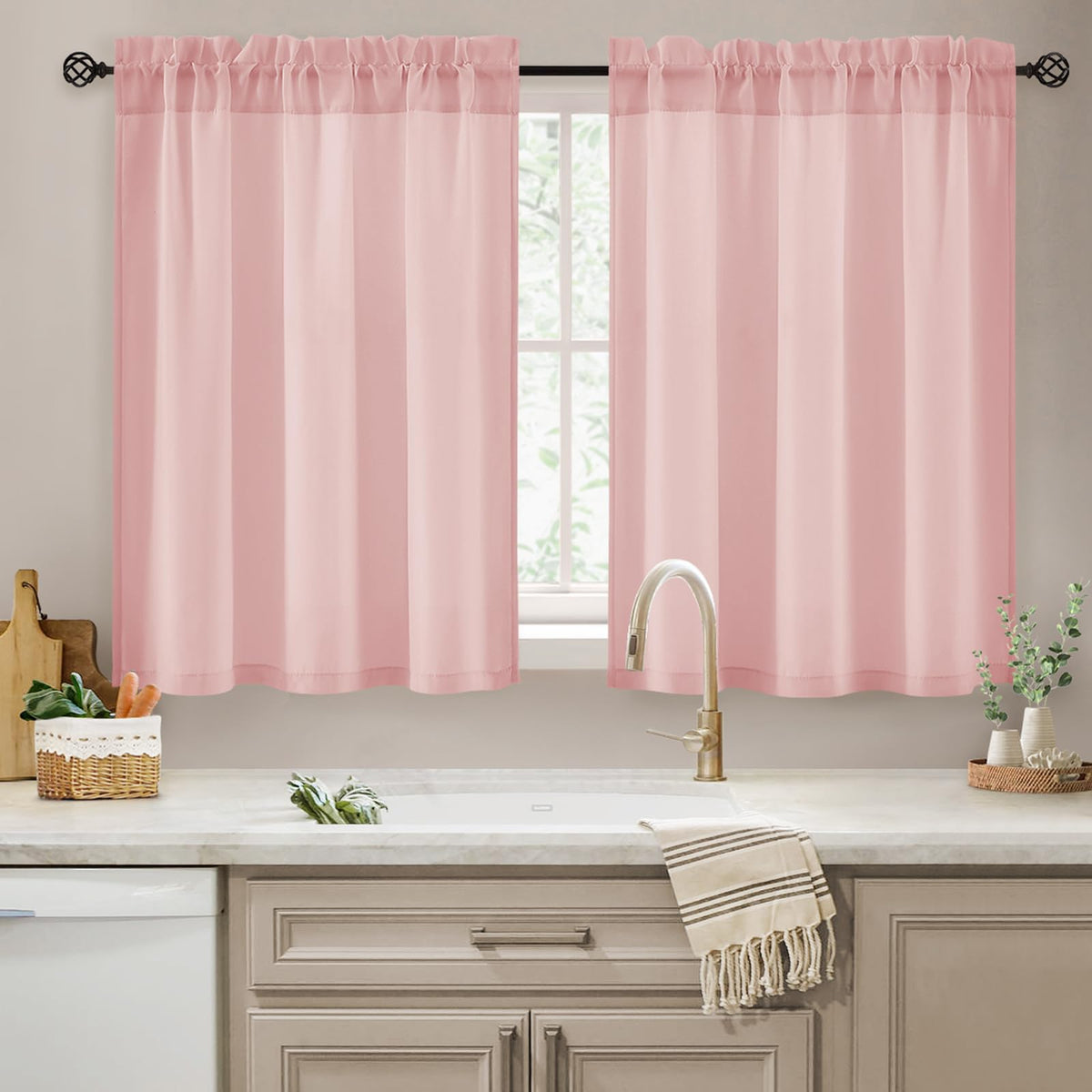 HOMEIDEAS Non-See-Through White Privacy Semi Sheer Curtains, 52 X 84 Inches