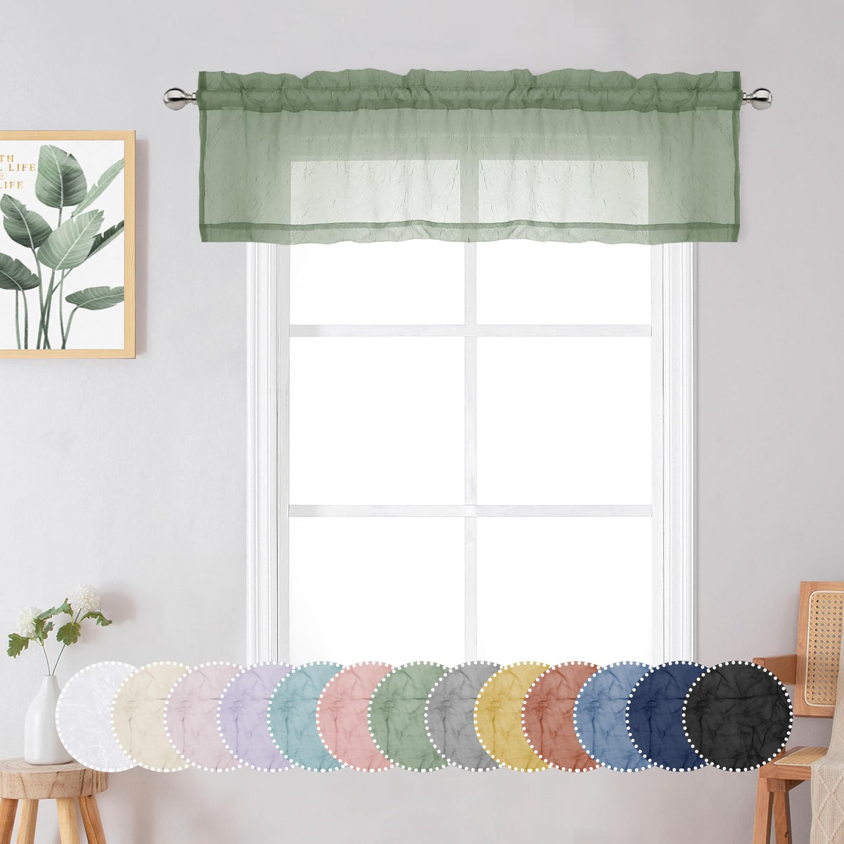 Chyhomenyc Crushed Sheer Navy Blue Curtains 84 Inch Length 2 Panels, Light Filtering Solid Crinkle Voile Lightweight Rod Pocket Sheer Curtian for Bedroom Living Room, Each 42Wx84L Inches