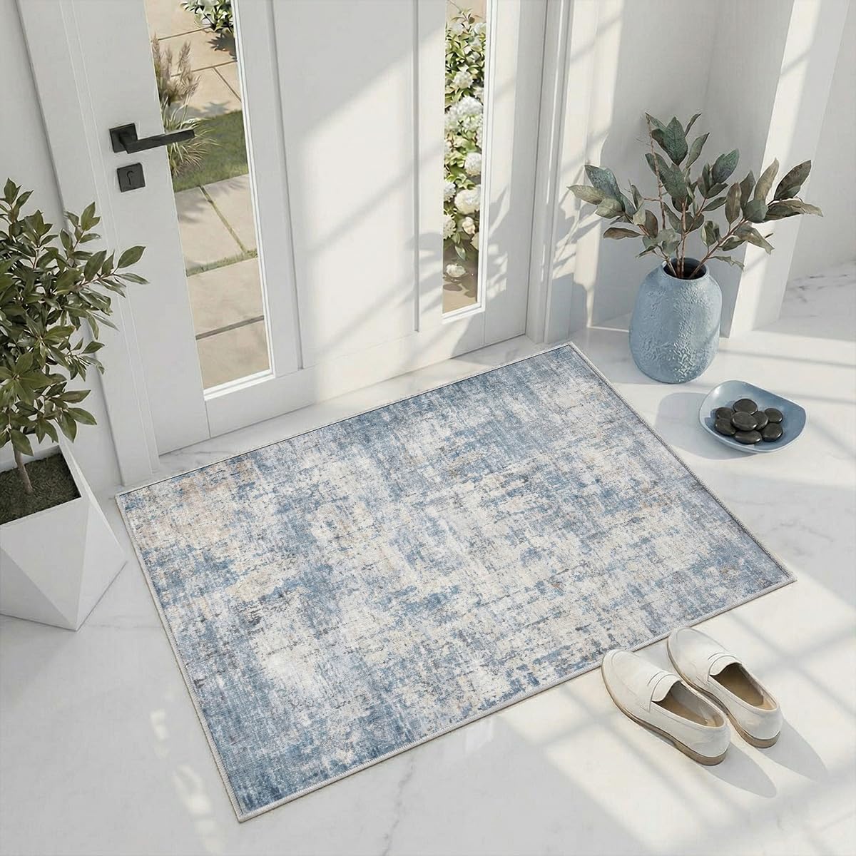 8x10 Area Rugs Living Room: Bedroom Vintage Washable Carpet Beige