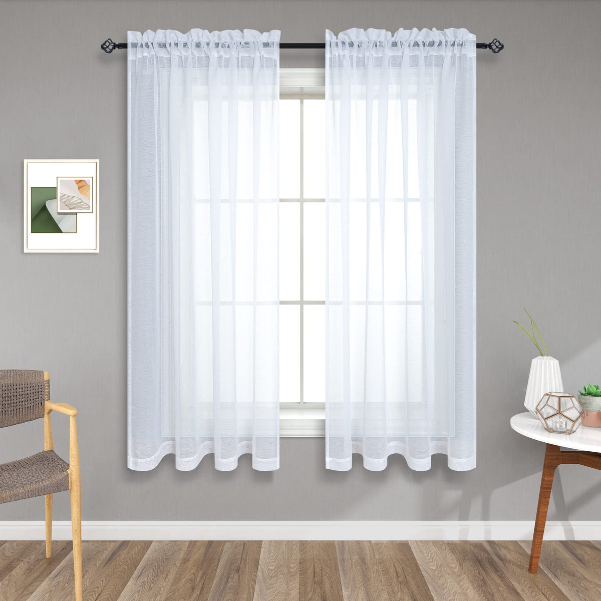 Pitalk Terracotta Curtains 84 Inch Length for Living Room 2 Panel Sets Rod Pocket Sheer Curtains for Living Room Rust Burnt Orange Red