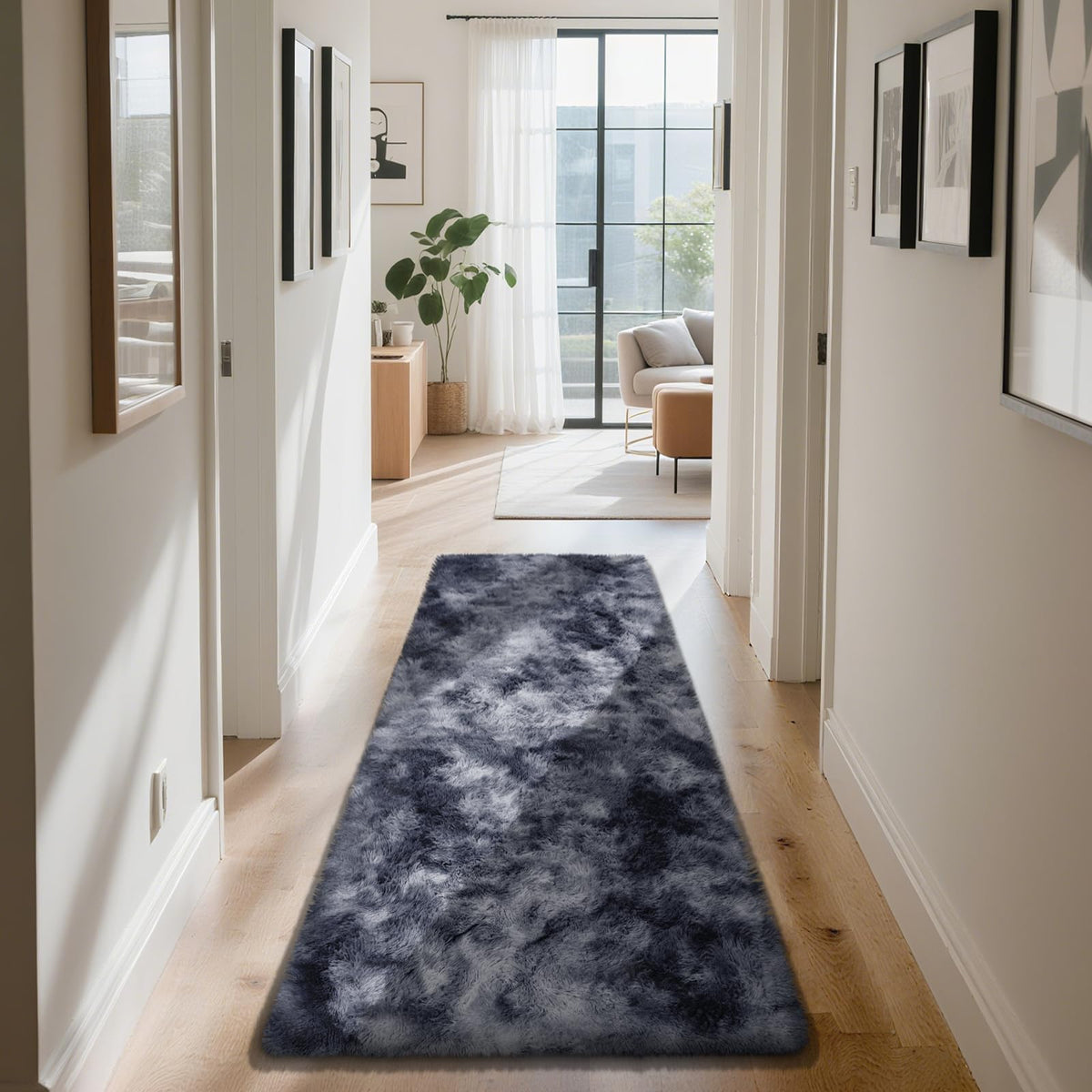 Beige 8x10 Area Rugs for Living Room, Fluffy Shag Rug Large Bedroom Carpet