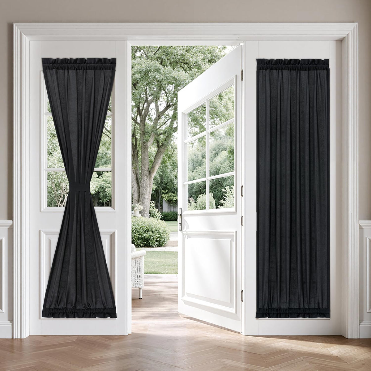 MIULEE Non-See-Through White Sidelight Curtains 2 Panels 26 x 72 inches