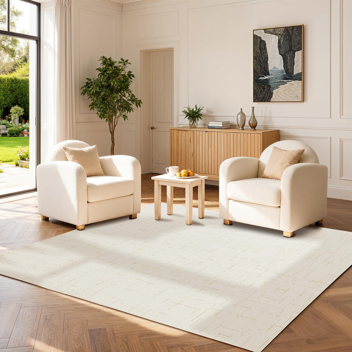 8x10 Washable Area Rug, Black Solid Area Rugs for Living Room & Bedroom