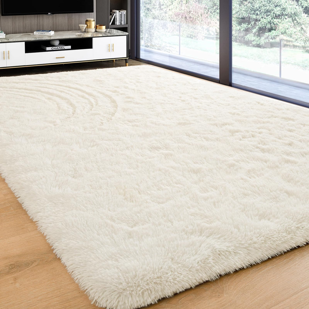 Softlife Rugs for Bedroom 4x5.3 Feet Purple Area Rug for Living Room Super Soft Shaggy Rugs for Dorm Fluffy Fuzzy Carpets Long Plush Bedside Rug Nursery Girls Boys Kids Room Home Christmas Decoration
