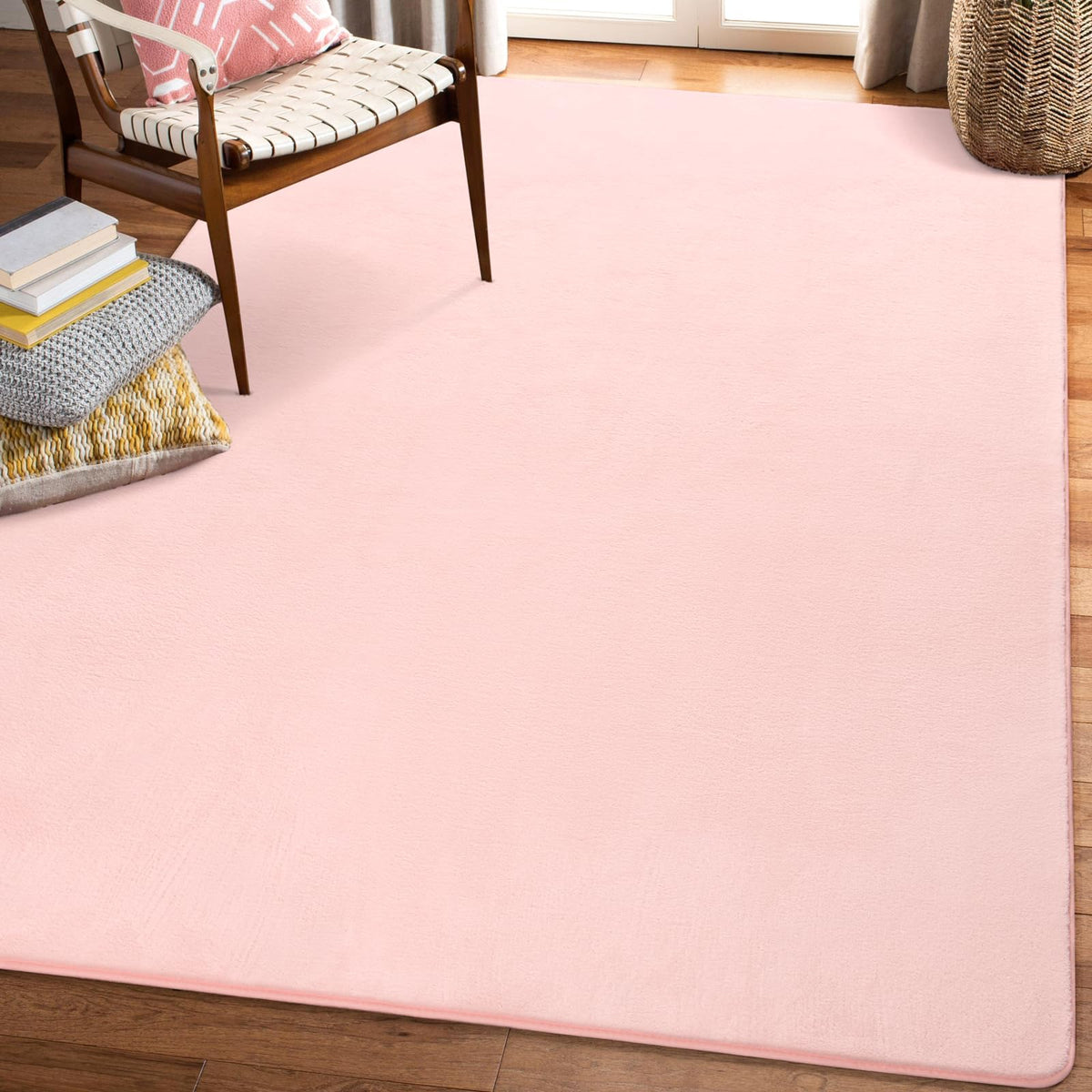 Amearea Modern Area Rugs for Bedroom Living Room, 4x6 Black Memory Foam Rug