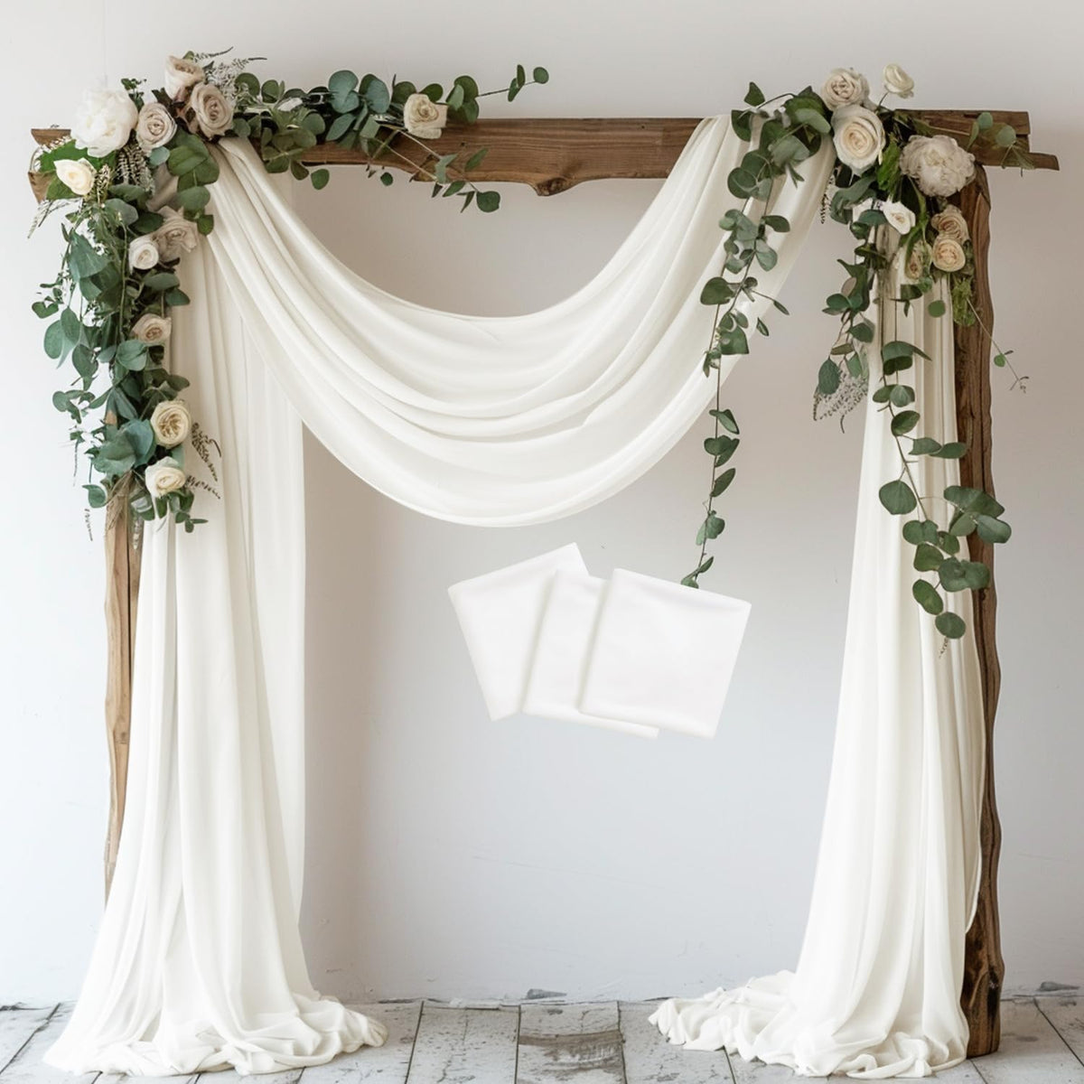 Wokceer White Wedding Arch Draping Fabric Backdrop Drapes Sheer 28.7"x 20FT