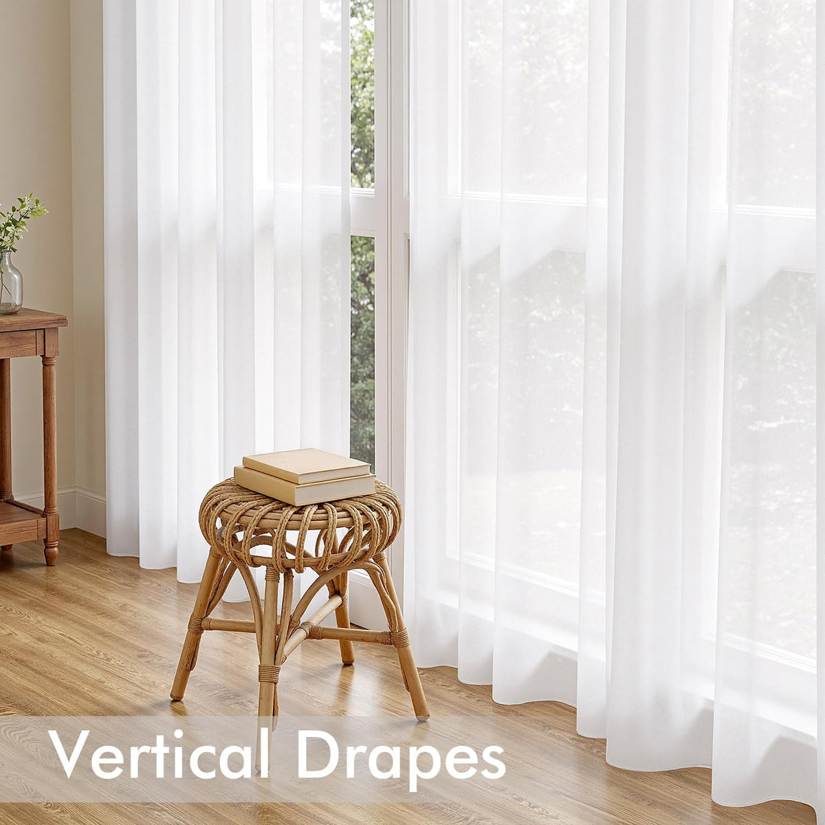 MIULEE White Sheer Curtains 84 Inches Long 4 Panels 42 x 84 Inches