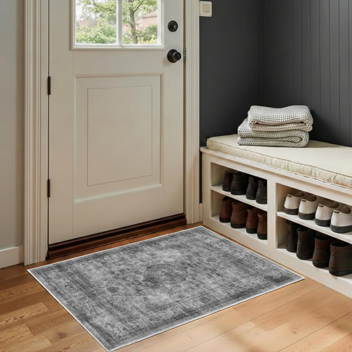 8x10 Area Rugs Living Room: Bedroom Vintage Washable Carpet Beige