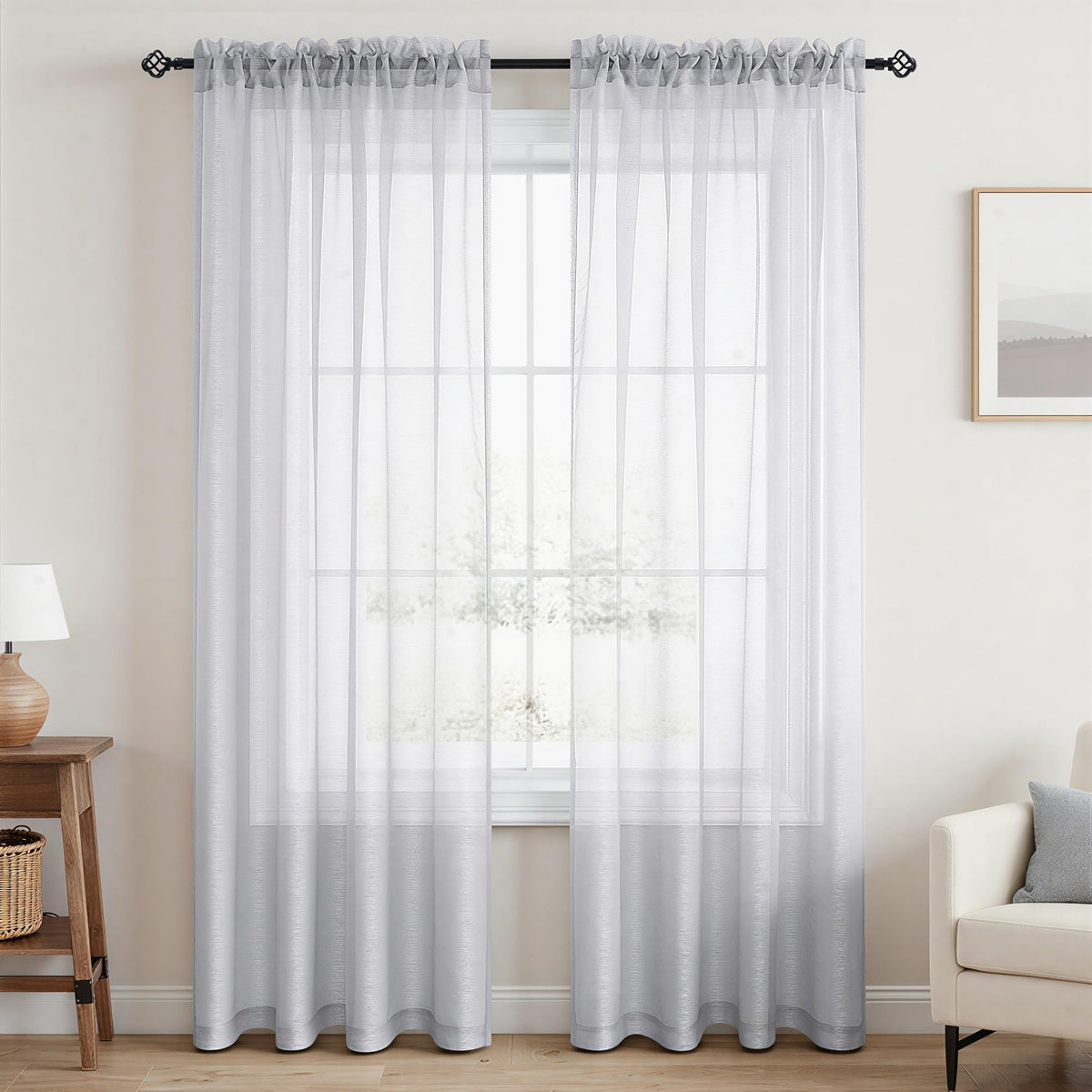Pitalk Terracotta Curtains 84 Inch Length for Living Room 2 Panel Sets Rod Pocket Sheer Curtains for Living Room Rust Burnt Orange Red