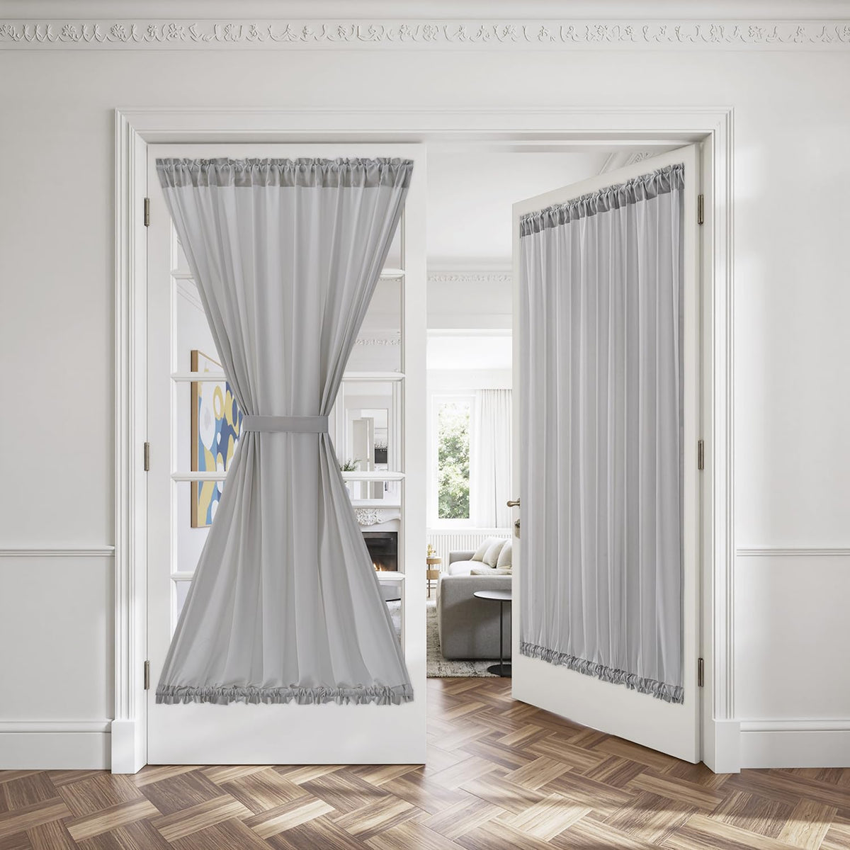 MIULEE Non-See-Through White Sidelight Curtains 2 Panels 26 x 72 inches