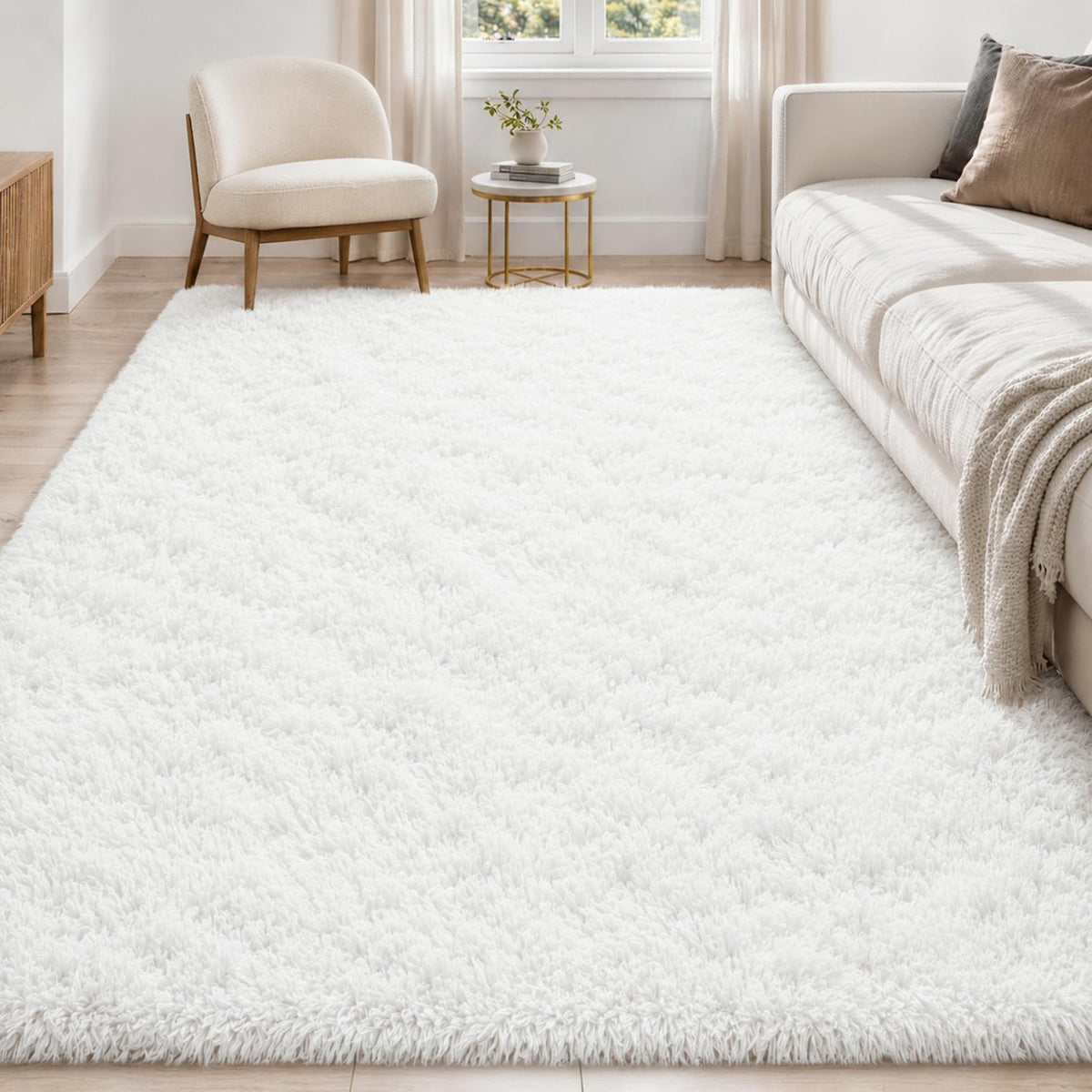 Tosuoka 5x7 Area Rugs for Living Room Bedroom, Black Rug Soft Fluffy Shag