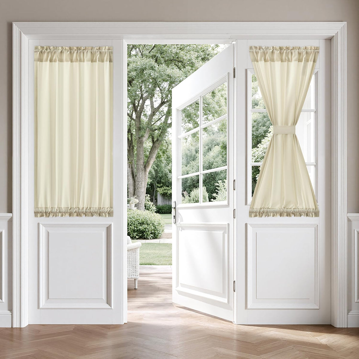 MIULEE Non-See-Through White Sidelight Curtains 2 Panels 26 x 72 inches
