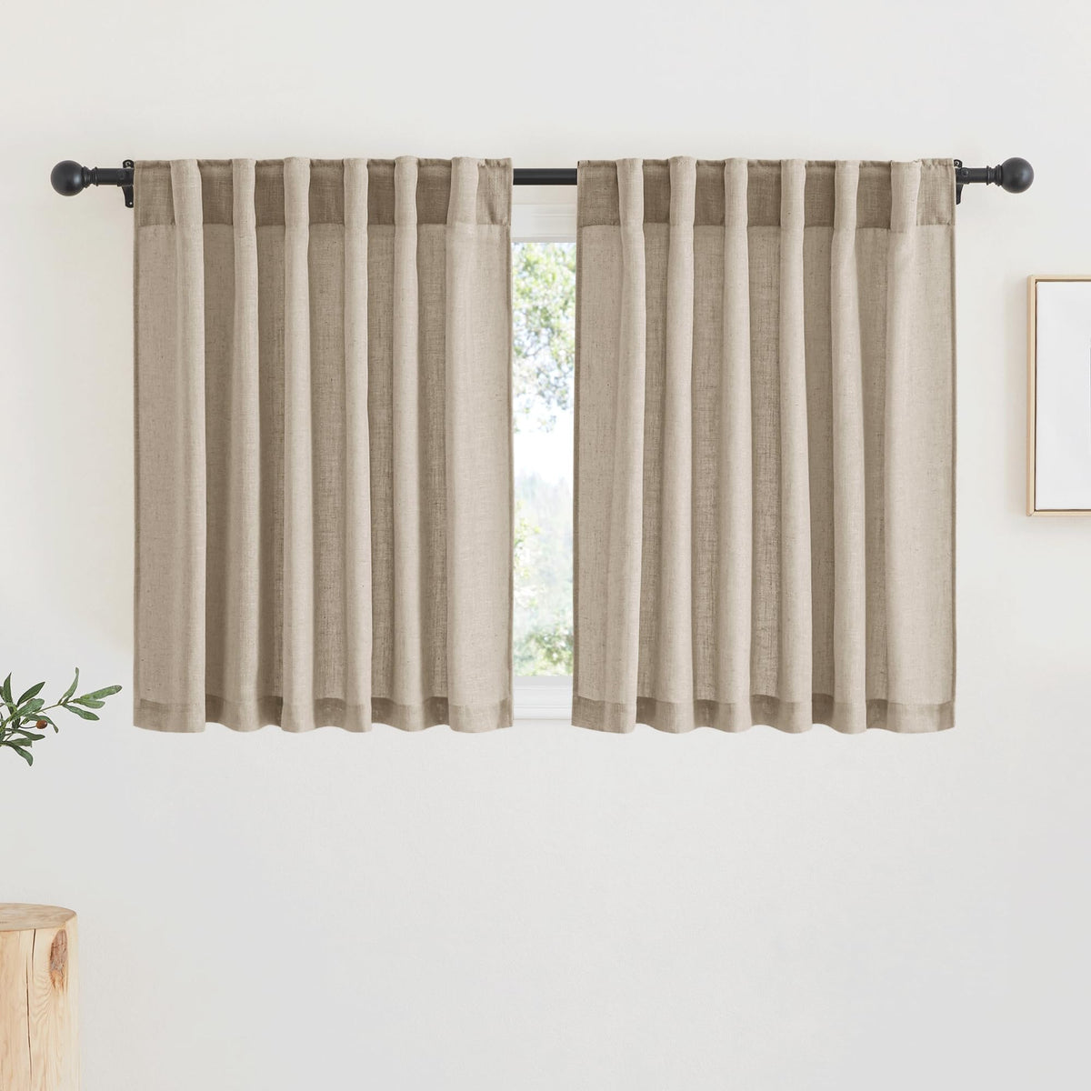 RYB HOME White Sheer Curtains for Living Room Patio Glass Door, W52 x L95