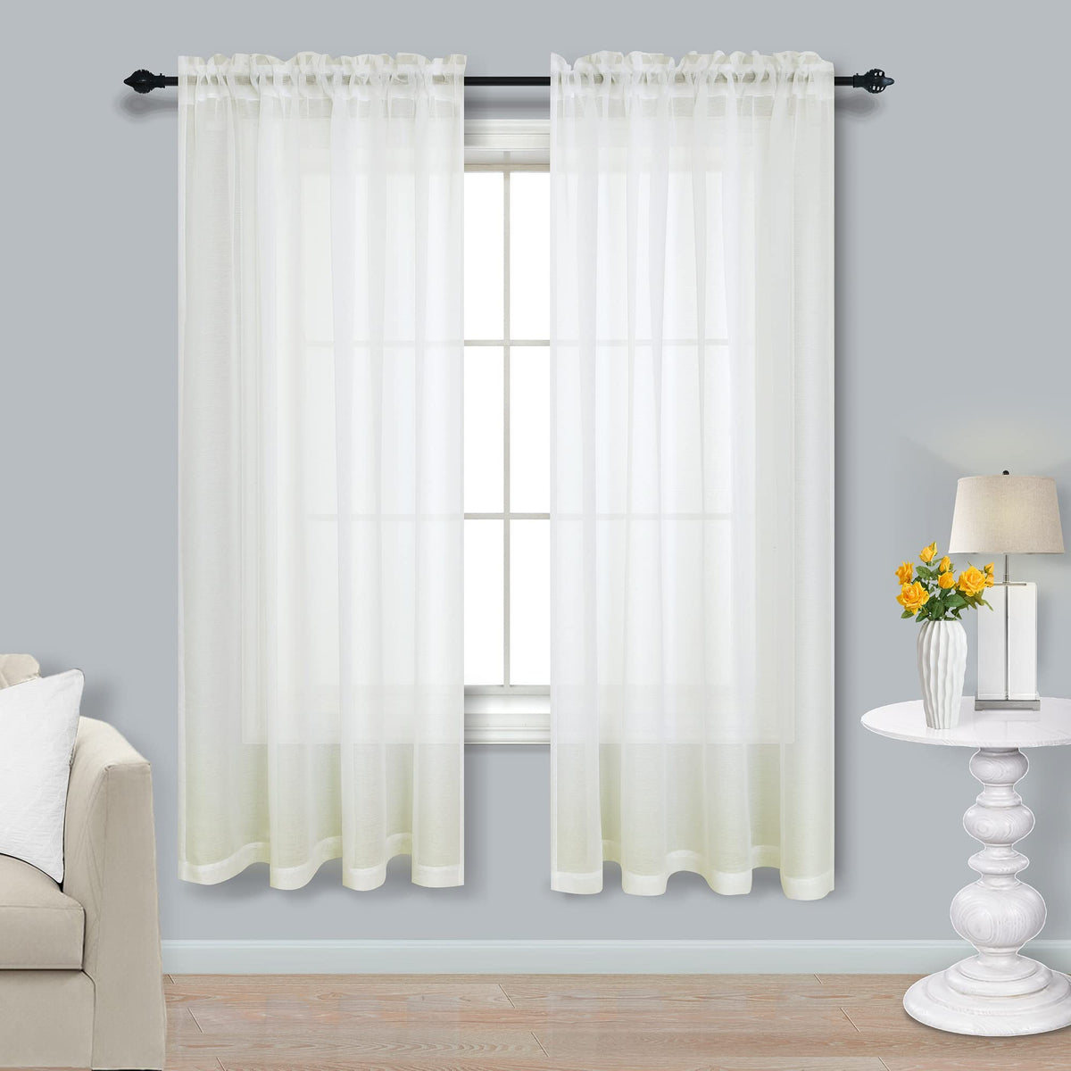 Pitalk Terracotta Curtains 84 Inch Length for Living Room 2 Panel Sets Rod Pocket Sheer Curtains for Living Room Rust Burnt Orange Red
