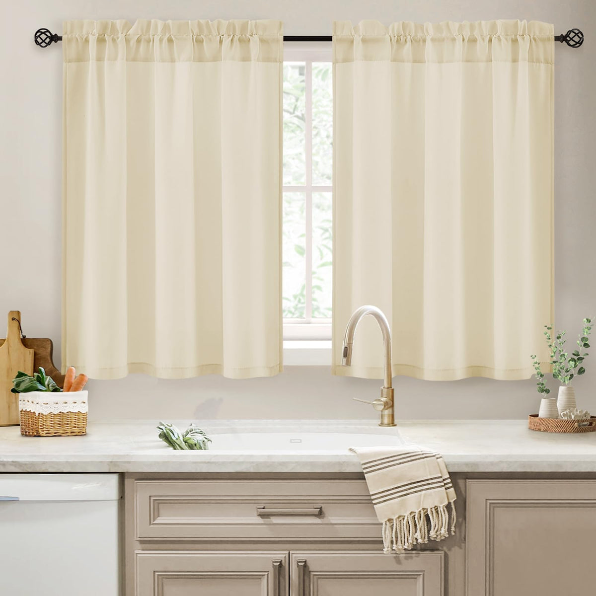 HOMEIDEAS Non-See-Through White Privacy Semi Sheer Curtains, 52 X 84 Inches