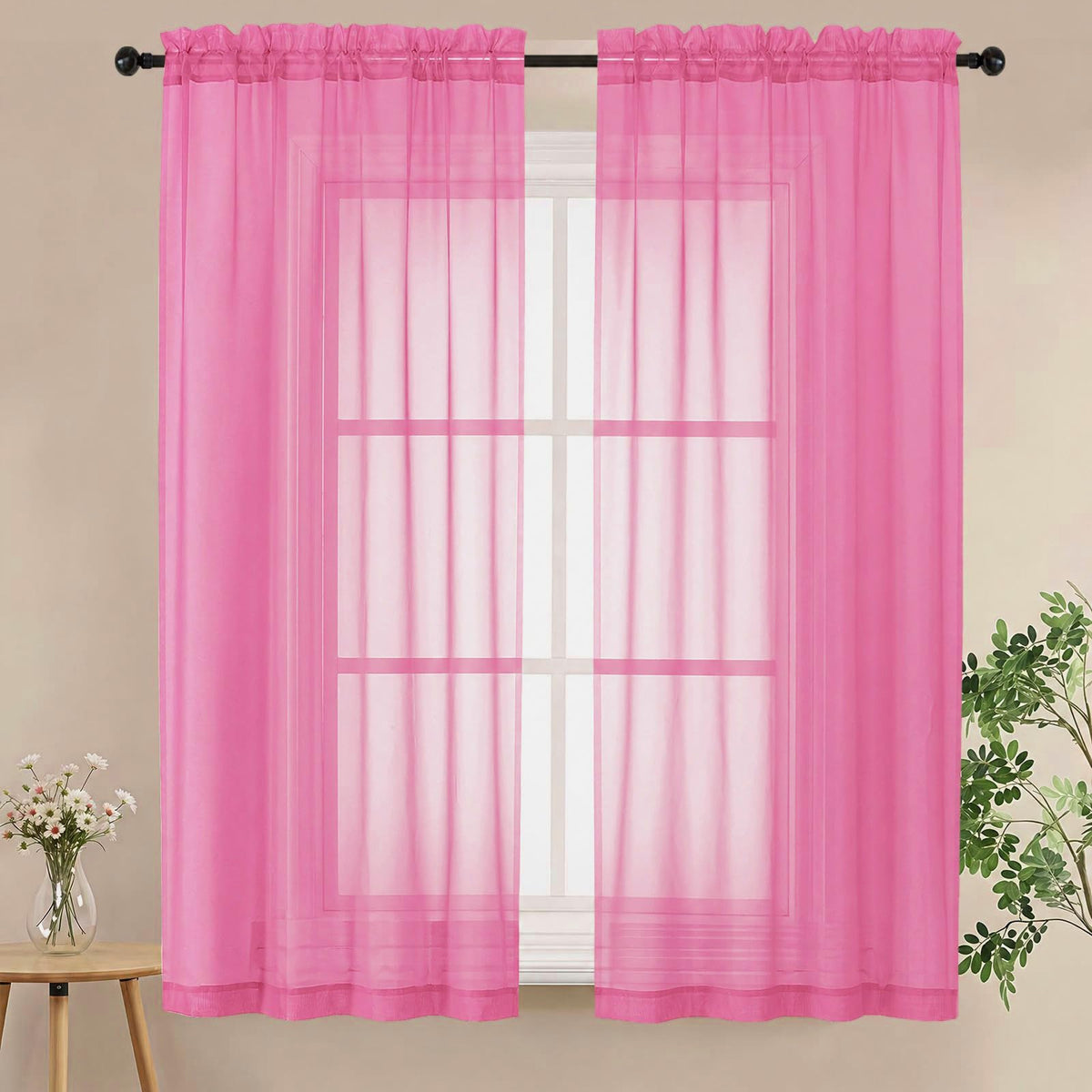 LIVEKID White Sheer Curtains 84 Inches Long 2 Panels - Light Filtering Breathable Voile Textured Sheer Curtains for Bedroom/Living Room, Rod Pocket Soft Elagant & Airy Solid Drapes, W42 x L84