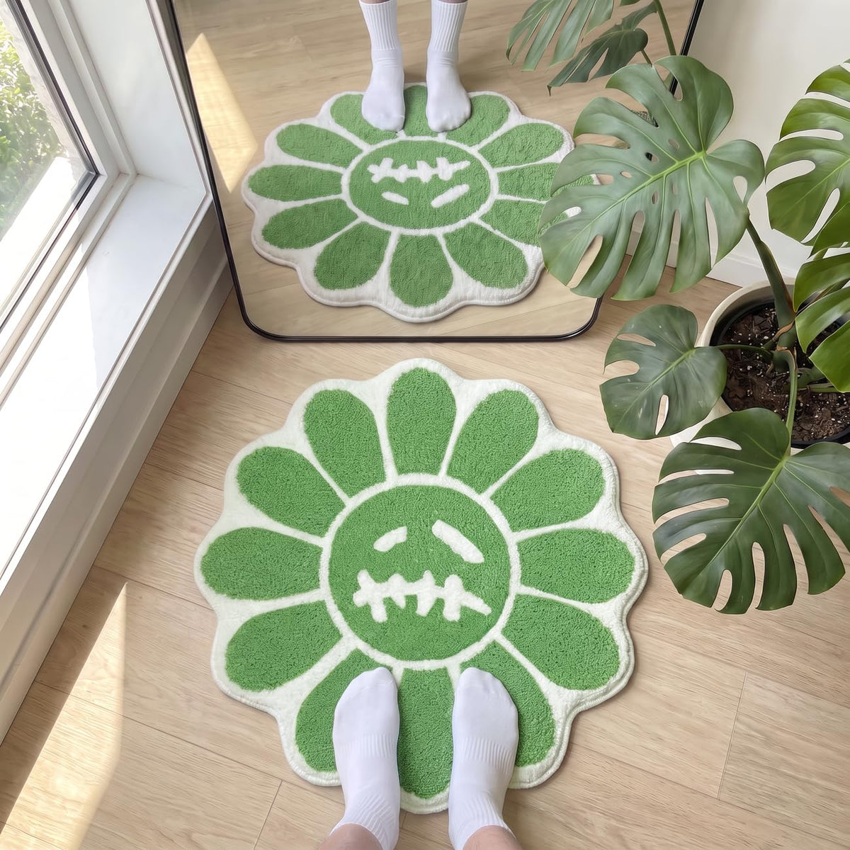 Trippy Happy Face Rug Cool Rugs Graphic Design Tufted Bathroom Rugs