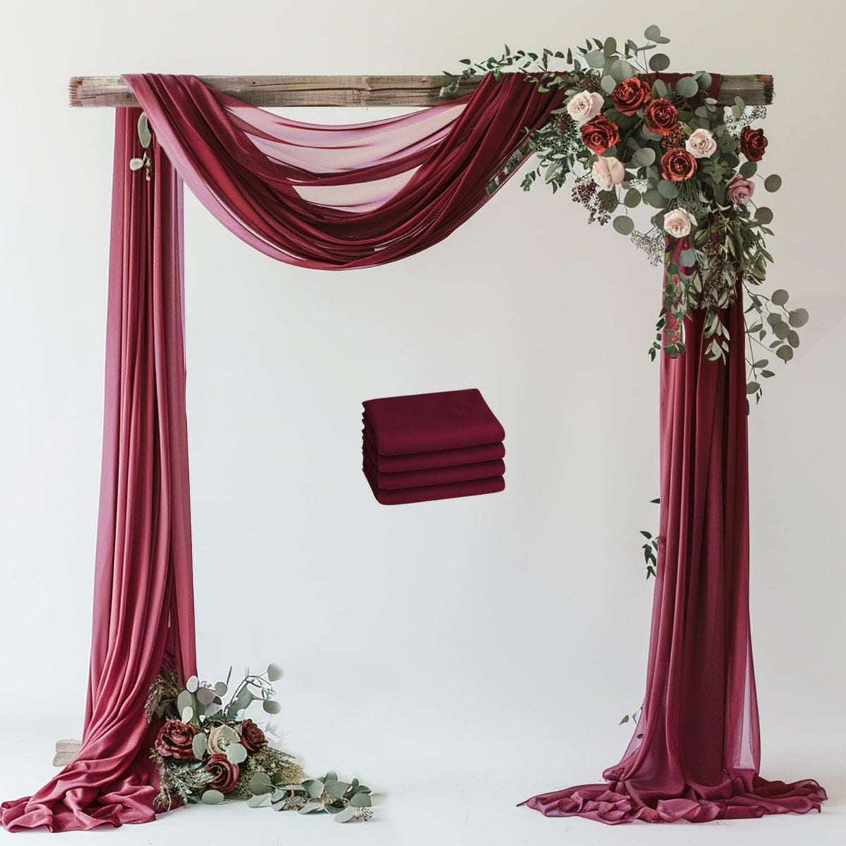 Wokceer White Wedding Arch Draping Fabric Backdrop Drapes Sheer 28.7"x 20FT