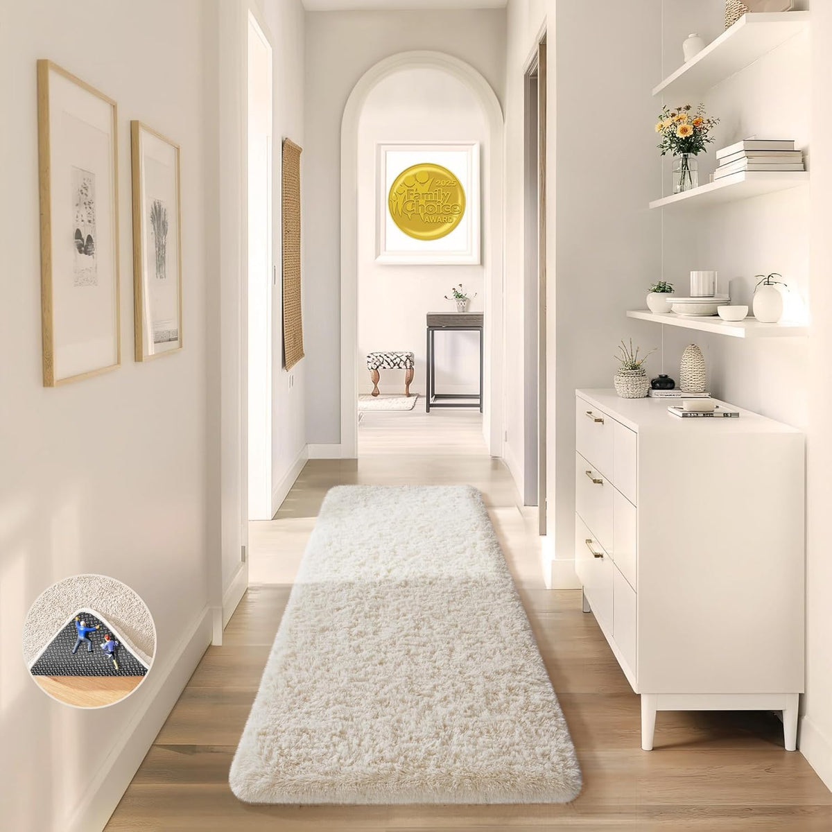 Ophanie 5x7 Area Rugs for Living Room Ivory, Fluffy Shag Large Fuzzy Plush Soft Rug, Shaggy Floor Big Carpets for Bedroom Nursery, Kids Home Decor Aesthetic with Over 99 pcs Pile fibers