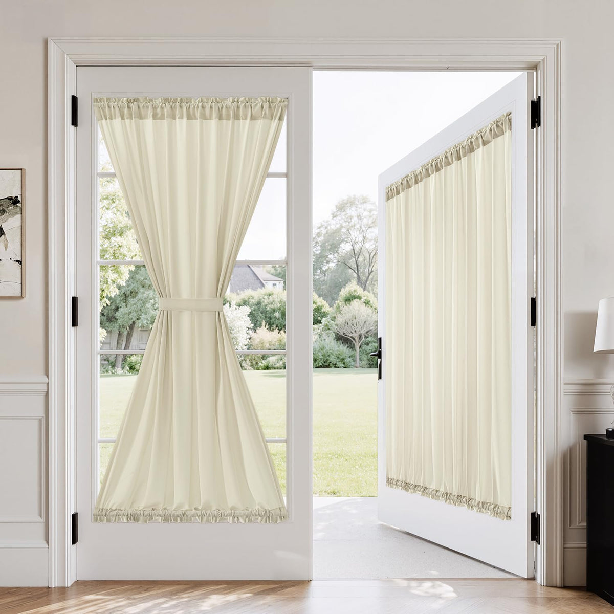 MIULEE Non-See-Through White Sidelight Curtains 2 Panels 26 x 72 inches