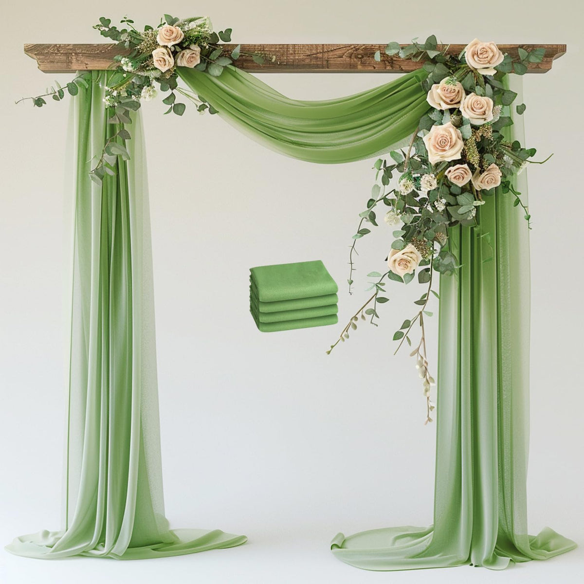Wokceer White Wedding Arch Draping Fabric Backdrop Drapes Sheer 28.7"x 20FT