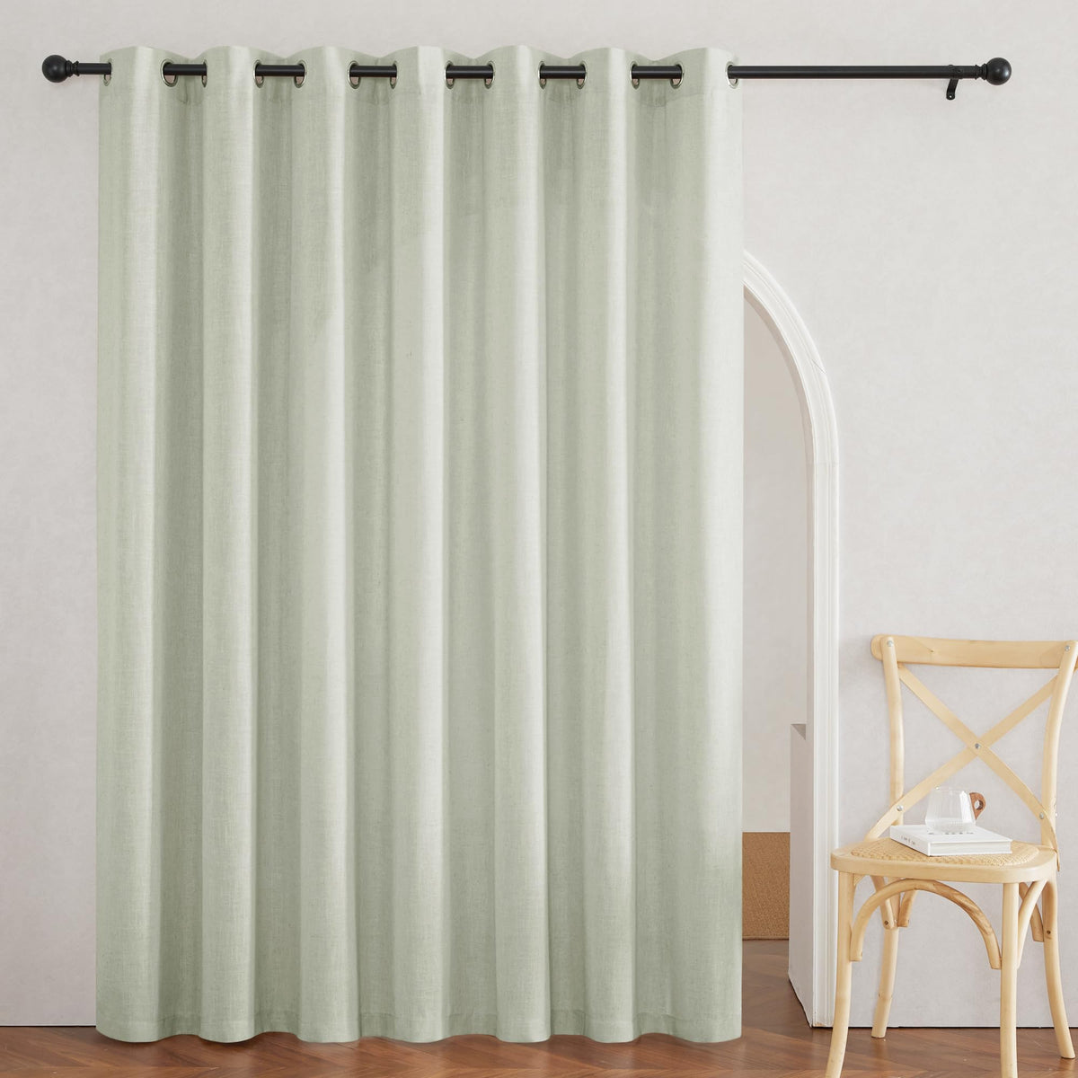 RYB HOME Sliding Patio Door Sheer Curtains, Extra Wide Room Divider Drape