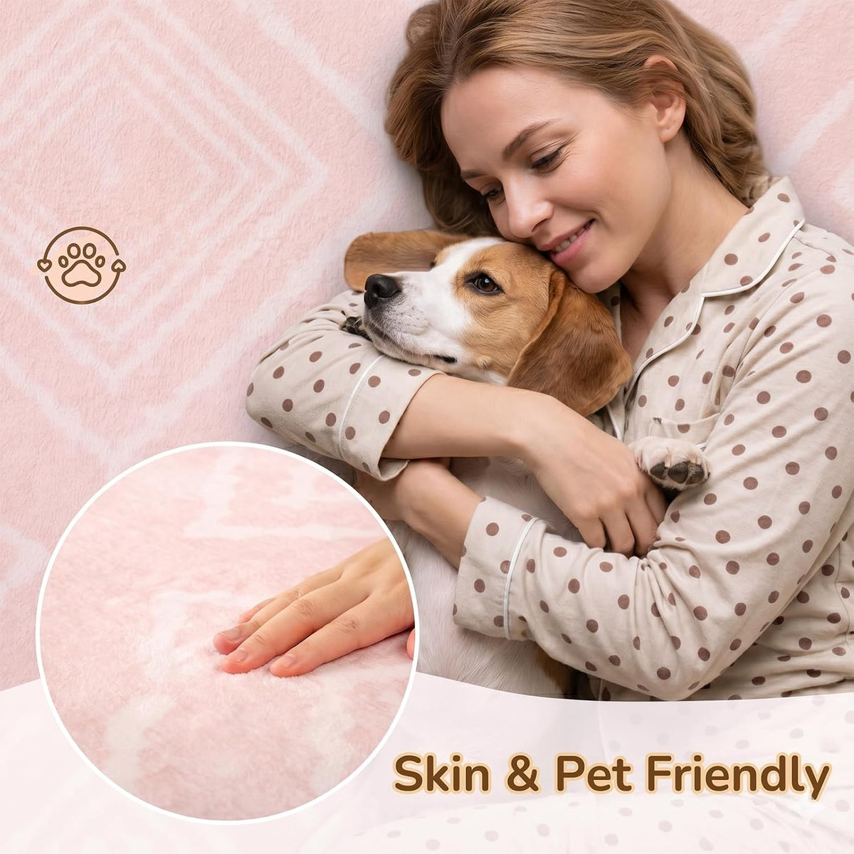BESTSWEETIE 5'x7' Washable Area Rug for Living Room Bedroom Lightpink