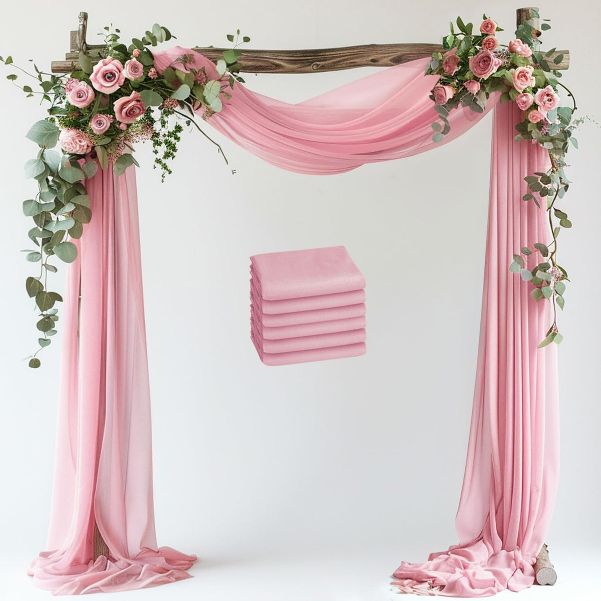 Wokceer White Wedding Arch Draping Fabric Backdrop Drapes Sheer 28.7"x 20FT