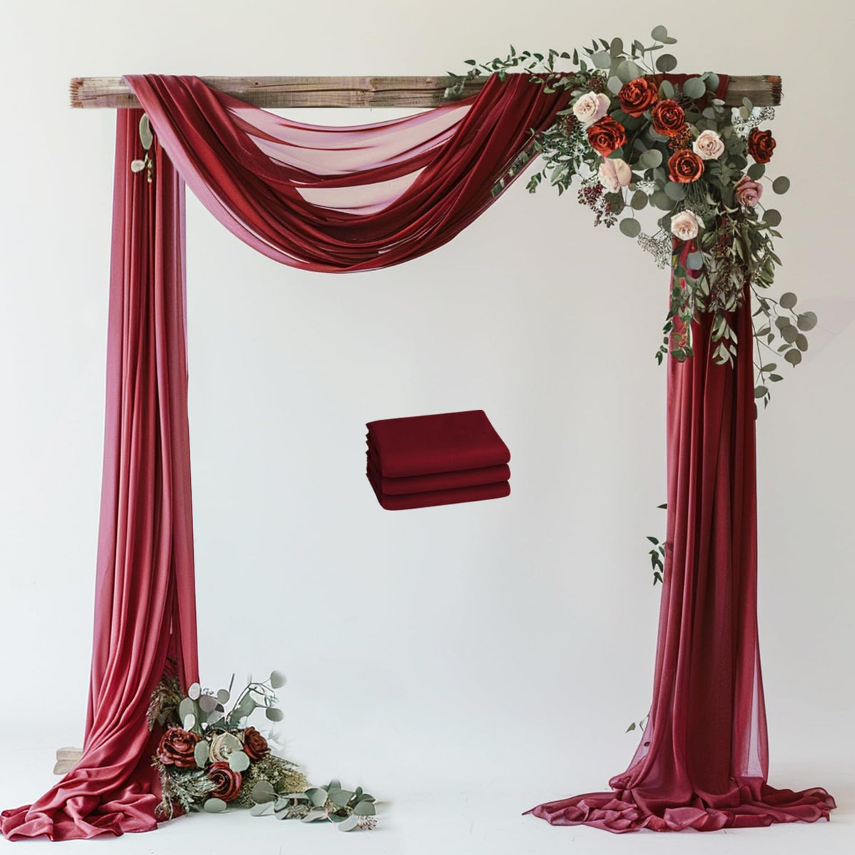 Wokceer White Wedding Arch Draping Fabric Backdrop Drapes Sheer 28.7"x 20FT