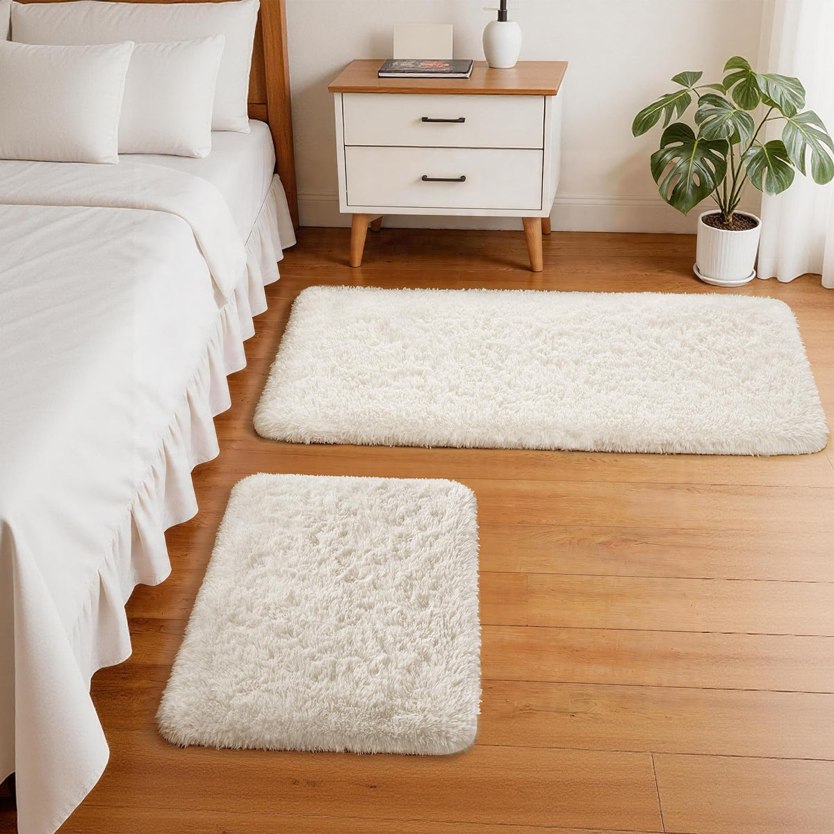 Ophanie 5x7 Area Rugs for Living Room Ivory, Fluffy Shag Large Fuzzy Plush Soft Rug, Shaggy Floor Big Carpets for Bedroom Nursery, Kids Home Decor Aesthetic with Over 99 pcs Pile fibers