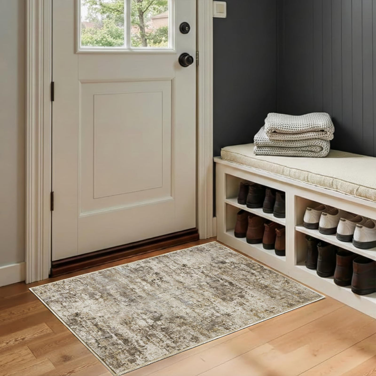 8x10 Area Rugs Living Room: Bedroom Vintage Washable Carpet Beige
