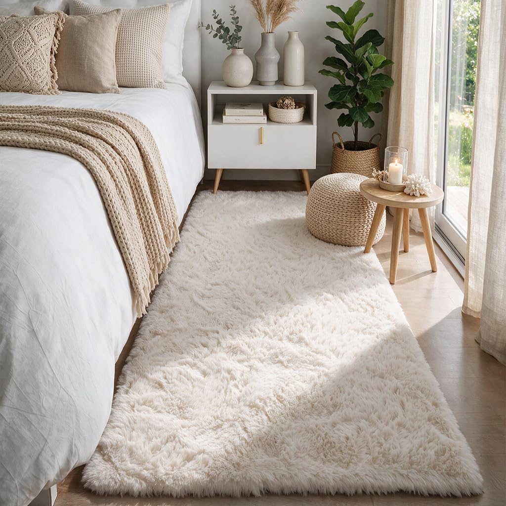 Rainbow Area Rugs for Girls Bedroom Fluffy Soft Vibrant Rugs Kids Playroom