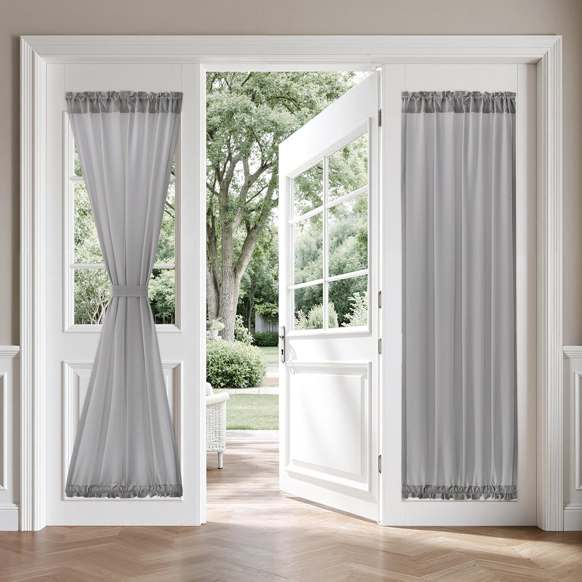 MIULEE Non-See-Through White Sidelight Curtains 2 Panels 26 x 72 inches
