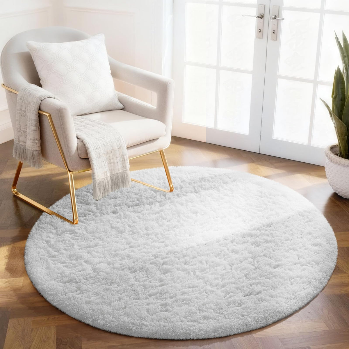 Ophanie Area Rugs for Living Room Bedroom, Washable Non-Slip Fluffy Soft Grey Shag Carpet, Indoor Floor Gray 4x6 Fuzzy Shaggy Living Room Plush Rug for Kids Home Dorm Decor Aesthetic