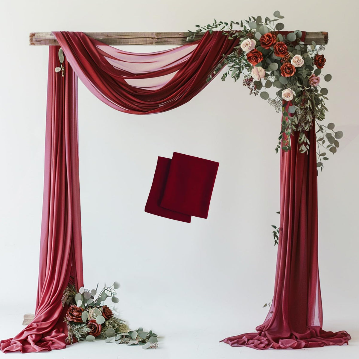 Wokceer White Wedding Arch Draping Fabric Backdrop Drapes Sheer 28.7"x 20FT