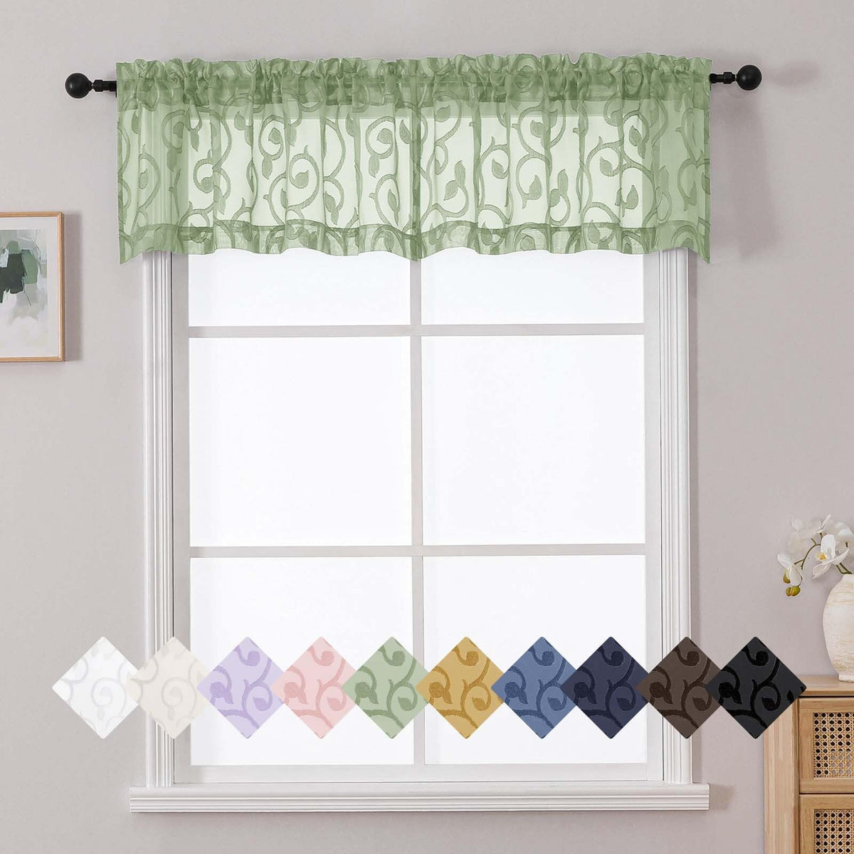 Dusty Blue Sheer Curtains for Bedroom Living Room 72 Inches Long 2 Panels Set, Soft Airy Geometric Jacquard Clip Curtains Drapes, Modern Rod Pocket Door Curtain, 2Pcs Each 42" Wx72 L Inch