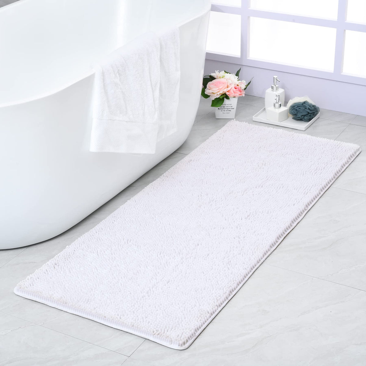 Noahas 2x6 Black Fluffy Soft Runner Rug Non-Slip for Bedroom Dorm Hallway